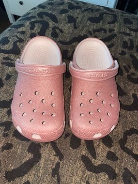 Pink Glitter Crocs